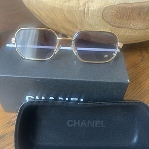 CHANEL Gold Frame Sunglasses